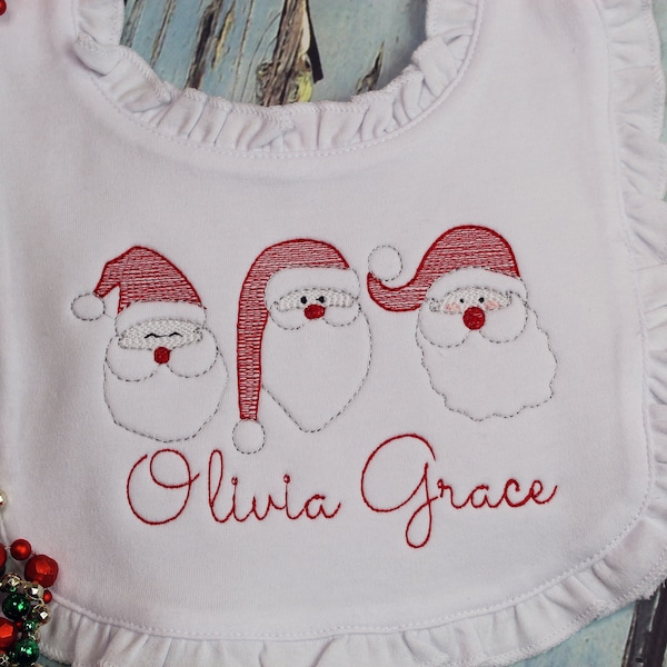 Christmas Baby Bib, First Christmas Bib, 1st Christmas, Christmas Bib and Burp, Personalized Bib, Monogrammed Bib, Baby's First Christmas