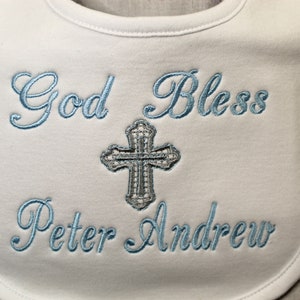Personalized  baby bib and burp cloth, Personalized baby shower gift,  Baptismal Bib, Christening bib and burp cloth, Personalized baby gift