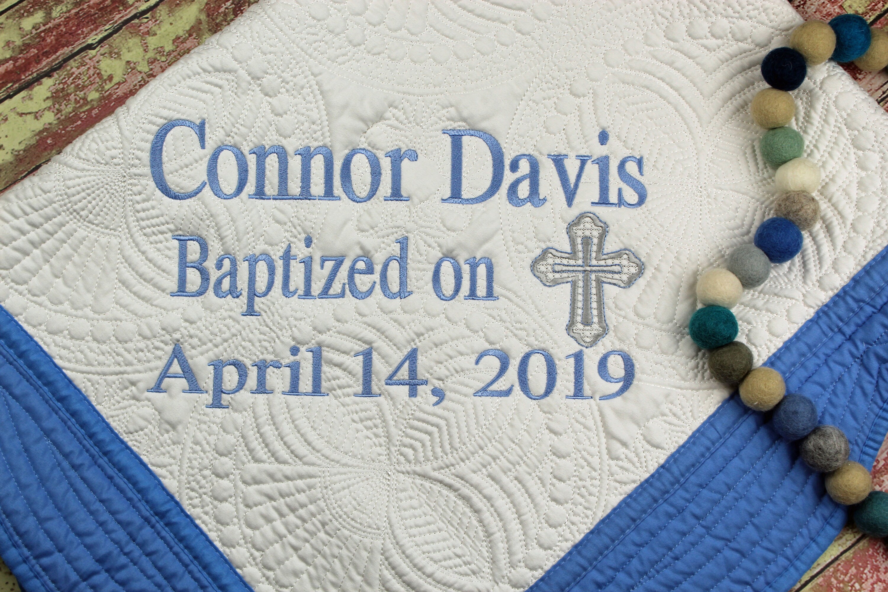 Heirloom Baptism Quilt Custom Christening Quilt Personalized Etsy