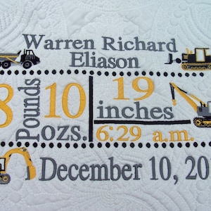 Personalized baby quilt, Quilt, Baby Quilt, Personalized Quilt, Birth announcement Quilt, Baby Blanket, Quilted Crib Blanket, Baby Gift.