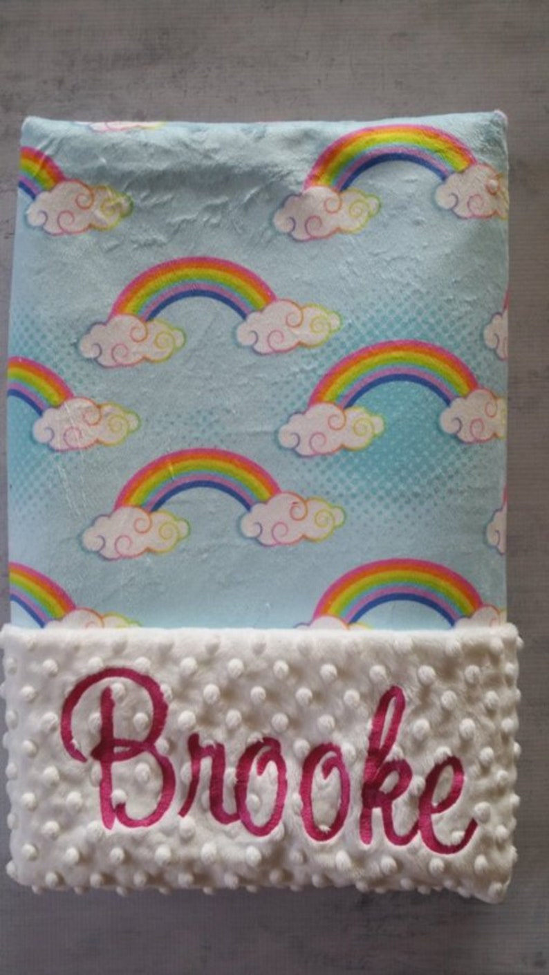 Personalized Baby Shower Gift Personalized Minky Baby Boy Blanket Personalized Baby Girl Blanket with Name Personalized Rainbow Blanket