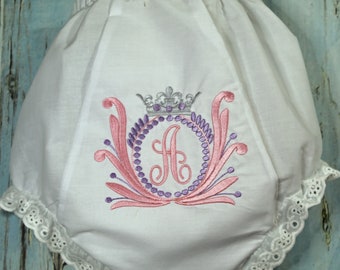 Personalized Baby Bloomers, Custom Monogram Baby Girl Bloomers, Baby Girl Bloomers, Fancy Panties, Embroidered Bloomers, Fancy Pants