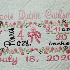 Personalized baby quilt, Quilt, Baby Quilt, Personalized Quilt, Birth announcement Quilt, Baby Blanket, Quilted Crib Blanket, Baby Gift.
