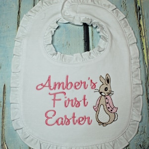 First Easter Bib & Burp Cloth Personalized Easter Baby Bib Personalized Burp Cloth Monogrammed Bib, Baby Shower Gift, Personalized Baby Gift