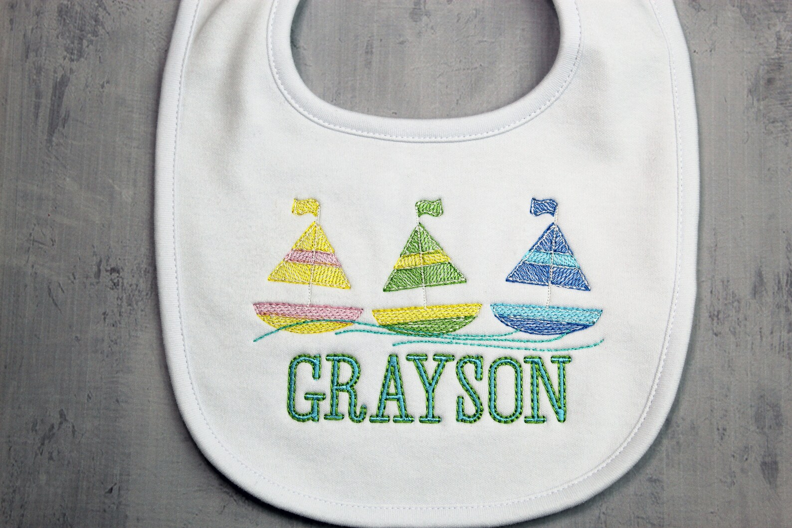 Personalized Baby Bib and Burp Cloth Sailboat Bib Etsy