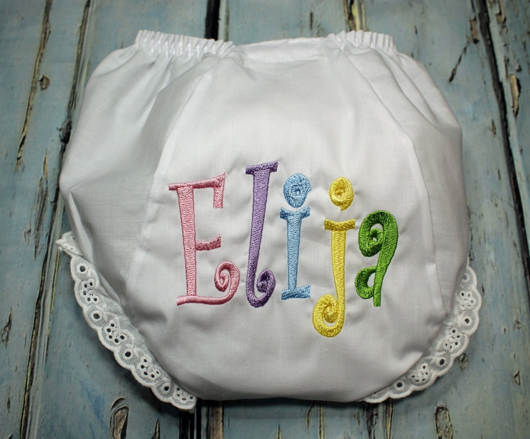 Personalized Baby Bloomers, Custom Monogram Baby Girl Bloomers, Baby