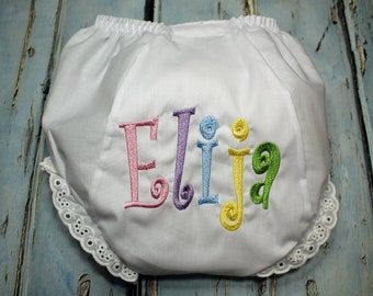 Personalized Baby Bloomers, Custom Monogram Baby Girl Bloomers, Baby Girl Bloomers, Fancy Panties, Embroidered Bloomers, Fancy Pants