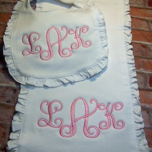 Personalized Baby Bib, Personalized Burp Cloth, Monogrammed Bib, Monogrammed Burp Cloth, Baby Gift, Baby Shower Gift, Personalized Baby Gift