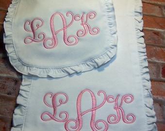 Personalized Baby Bib, Personalized Burp Cloth, Monogrammed Bib, Monogrammed Burp Cloth, Baby Gift, Baby Shower Gift, Personalized Baby Gift