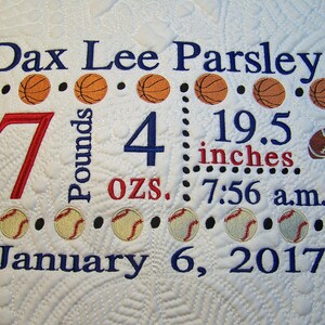 Personalized baby quilt, Quilt, Baby Quilt, Personalized Quilt, Birth announcement Quilt, Baby Blanket, Quilted Crib Blanket, Baby Gift.