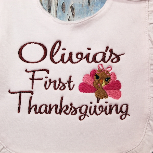 Thanksgiving Baby Bib and Burp Cloth, First Thanksgiving bib, Holiday Bib, Personalized Baby Shower Gift, Personalized Baby Gift