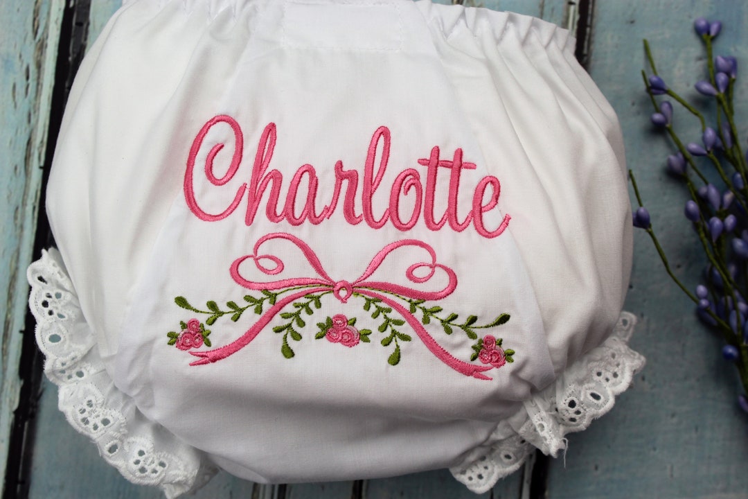 Personalized Baby Bloomers, Custom Monogram Baby Girl Bloomers, Baby