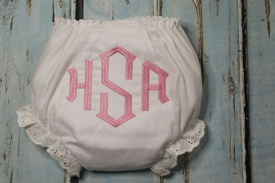 Personalized Baby Bloomers, Custom Monogram Baby Girl Bloomers, Baby