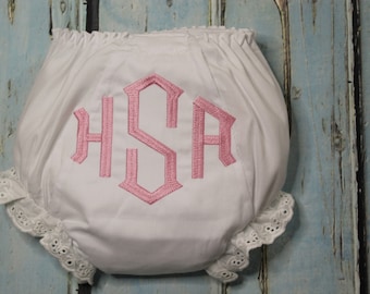 Personalized Baby Bloomers, Custom Monogram Baby Girl Bloomers, Baby Girl Bloomers, Fancy Panties, Embroidered Bloomers, Fancy Pants