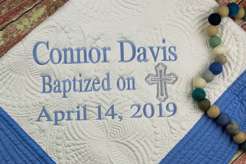Heirloom Baptism Quilt Custom Christening Quilt Personalized Etsy