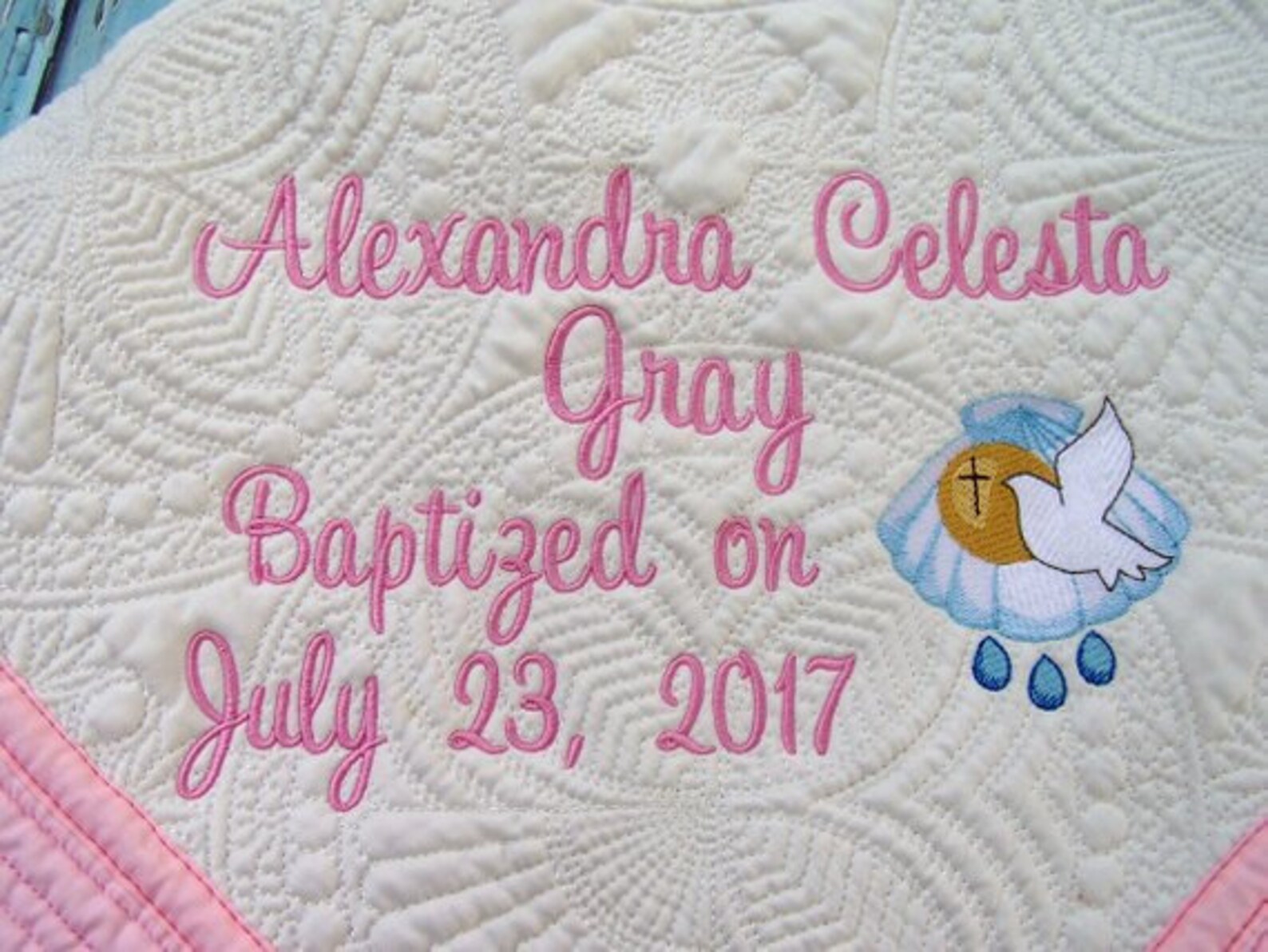 Heirloom Baptism Quilt Custom Christening Quilt Personalized Etsy