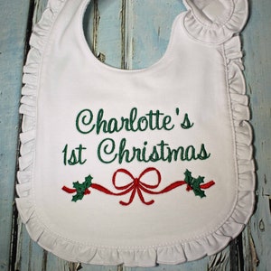 First Christmas Bib - Etsy