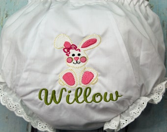 Personalized Easter Baby Bloomers, Custom Monogram Baby Girl Bloomers, Baby Girl Bloomers, Fancy Panties, Embroidered Bloomers, Fancy Pants