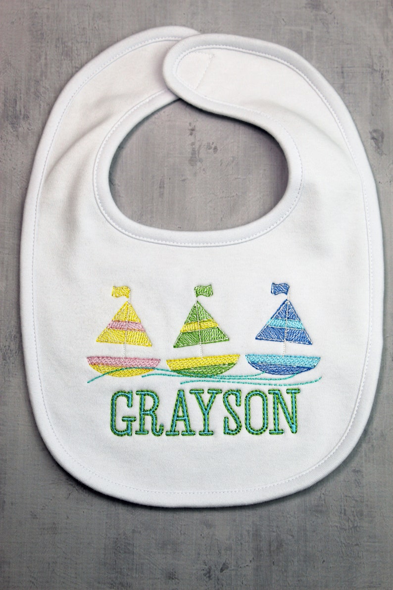 Personalized baby bib and burp cloth Sailboat Bib Etsy