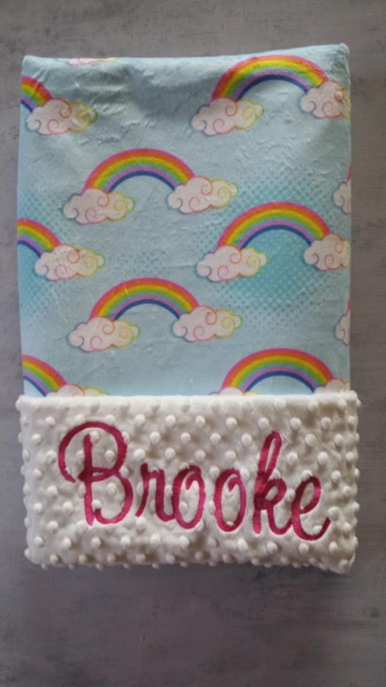 Personalized Baby Shower Gift Personalized Minky Baby Boy Blanket Personalized Baby Girl Blanket with Name Personalized Rainbow Blanket