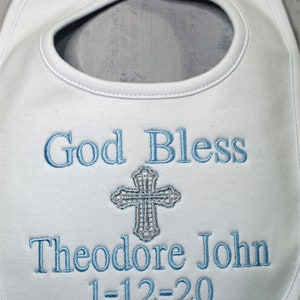 Personalized  baby bib and burp cloth, Personalized baby shower gift,  Baptismal Bib, Christening bib and burp cloth, Personalized baby gift