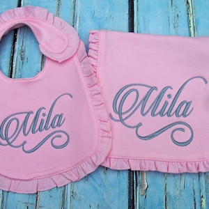Personalized Baby Bib, personalized Burp Cloth, Monogrammed Bib, Monogrammed Burp Cloth, Baby Gift, Baby Shower Gift, Personalized Baby Gift