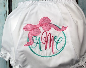 Personalized Baby Bloomers, Custom Monogram Baby Girl Bloomers, Baby Girl Bloomers, Fancy Panties, Embroidered Bloomers, Fancy Pants