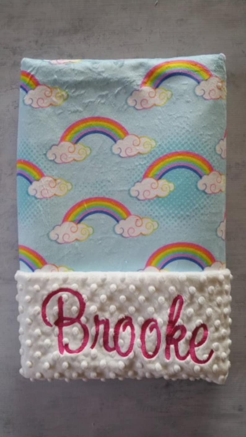 Personalized Baby Shower Gift Personalized Minky Baby Boy Blanket Personalized Baby Girl Blanket with Name Personalized Rainbow Blanket