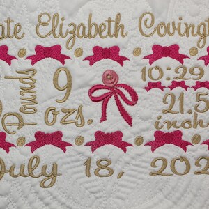 Personalized baby quilt, Quilt, Baby Quilt, Personalized Quilt, Birth announcement Quilt, Baby Blanket, Quilted Crib Blanket, Baby Gift.