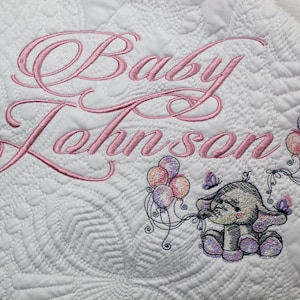 Personalized baby quilt, Elephant Themed Blanket Quilt, Personalized Quilt, Monogrammed Quilt, Baby Blanket, Quilted Crib Blanket, Baby Gift