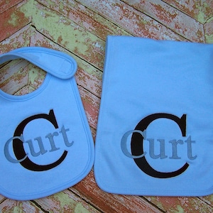 Personalized Baby bib, Personalized Burp cloth, Baby gift, Monogrammed Bib and burp cloth, Baby shower gift, Personalized baby gift.