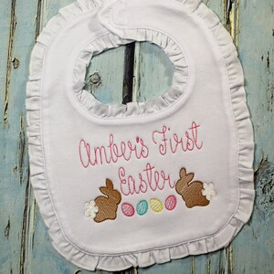 First Easter Bib & Burp Cloth Personalized Easter Baby Bib Personalized Burp Cloth Monogrammed Bib, Baby Shower Gift, Personalized Baby Gift