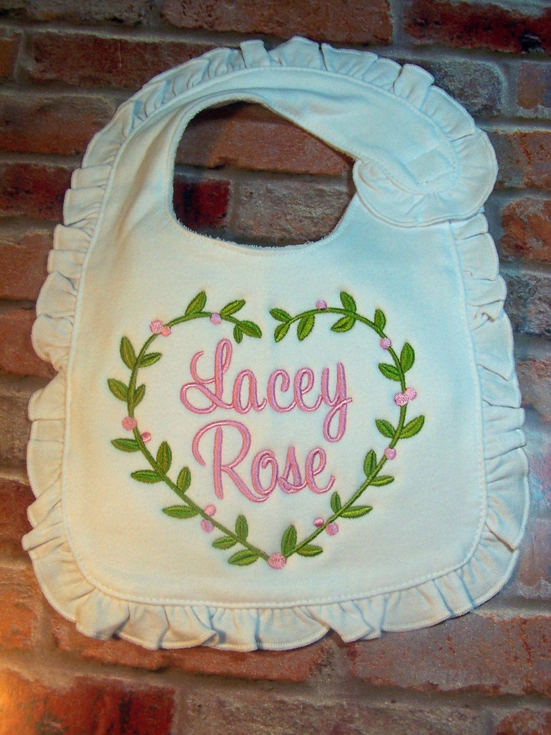 Baby Girl Bib/burp Cloth/ Monogrammed Bib/monogrammed Burp Etsy
