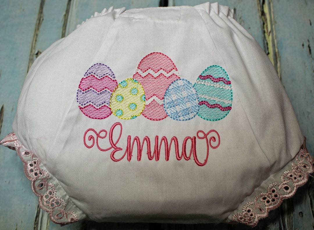Easter Baby Bloomers, First Easter Bloomers, Monogram Diaper Cover