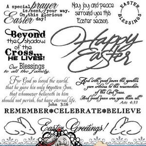 Download immediato francobolli digitali Digi Stamp Pasqua Set 2 parola arte sentimenti ID:NV-WA0034 da Nana Vic