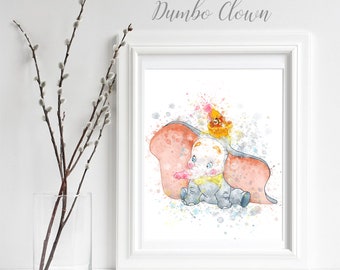 Dumbo 1 Watercolor Printable Download Dumbo Poster Disney Etsy