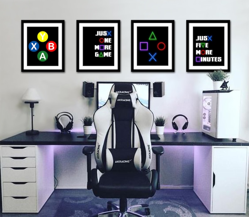 Gaming Wall Art Set of 4 Gaming Prints Set Video Game Print Etsy