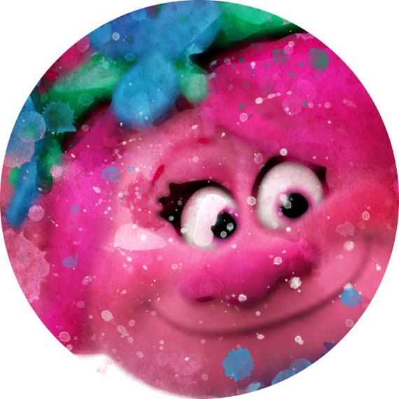 Troll happy Trolls Watercolor TROLLS; Poppy 4 Print gift for her Troll Wall Art Trolls Nursery Decor Poppy 3 dance playroom decor