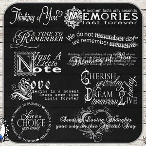 Love Notes Overlays / Clip Art / Digital Stamp / Word Art / Scrapbooking / Photography / Quotes / PSD / 31 PNG - black / white / chalk