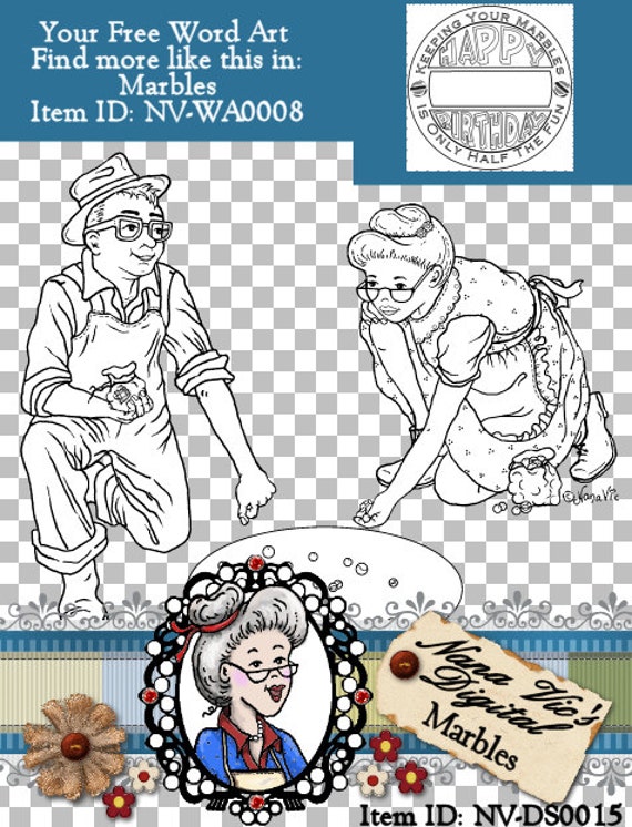 Playing Marbles Digital Stamp Word Art Clipart Etsy