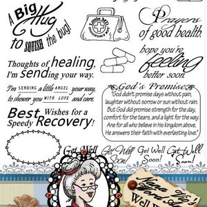 Get Well Soon Word Art Sentiments Instant Download Digital Stamps Digi Stamps ID:NV-WA0026 Par Nana Vic