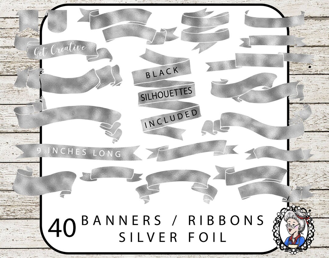 Silver Foil Banner Clipart Ribbon Clipart Silver Lables Clip - Etsy ...