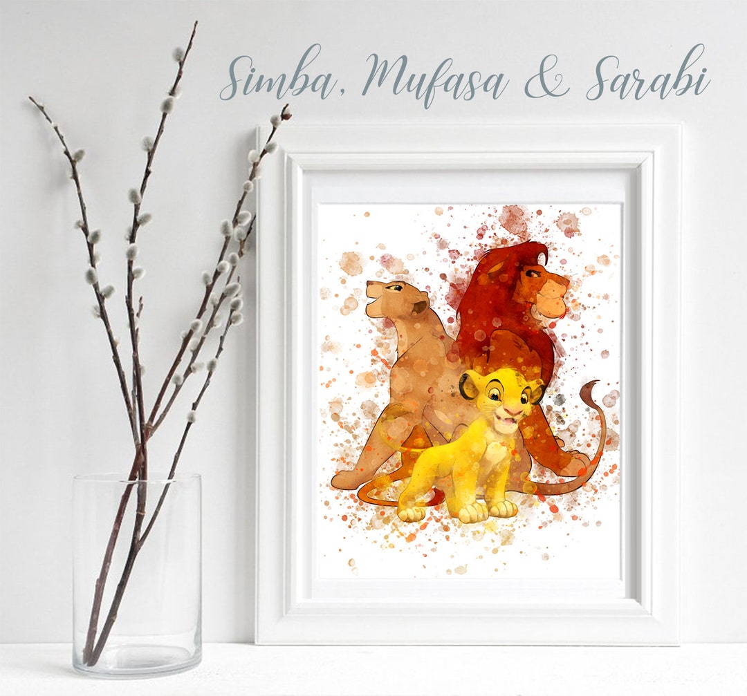 SIMBA MUFASA & SARABI the Lion King Watercolor - Etsy SIMBA MUFASA & SARABI the Lion King Watercolor - Etsy