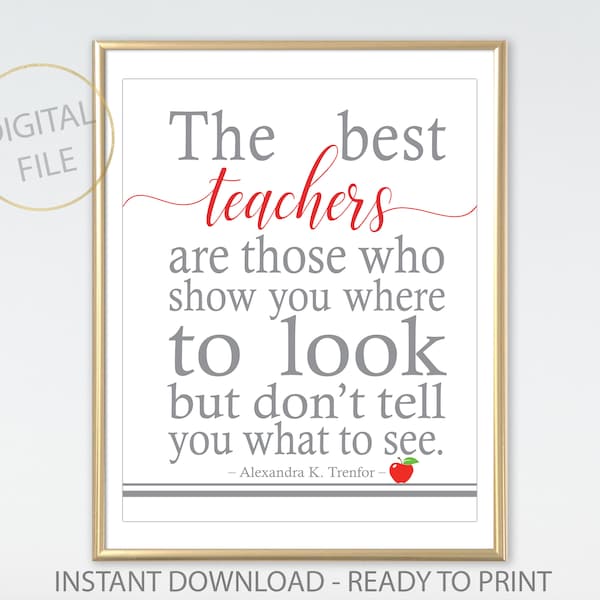 The best Teacher Print, Daycare Thank You, Childcare Thank You, Teacher Thank You, Teacher Gift, End of Term, Teacher Typography Wall Art