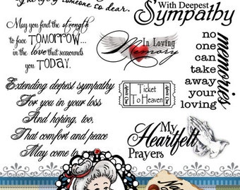 Sympathy Condolences Sorrow Word Art Sentiments Instant Download Digital Digi Stamps ID:NV-WA0012 By Nana Vic