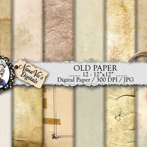 OLD Digital Paper: tattered scrapbooking papers, grunge textures, worn digital paper pack, stained paper, yellowed with age paper, damaged