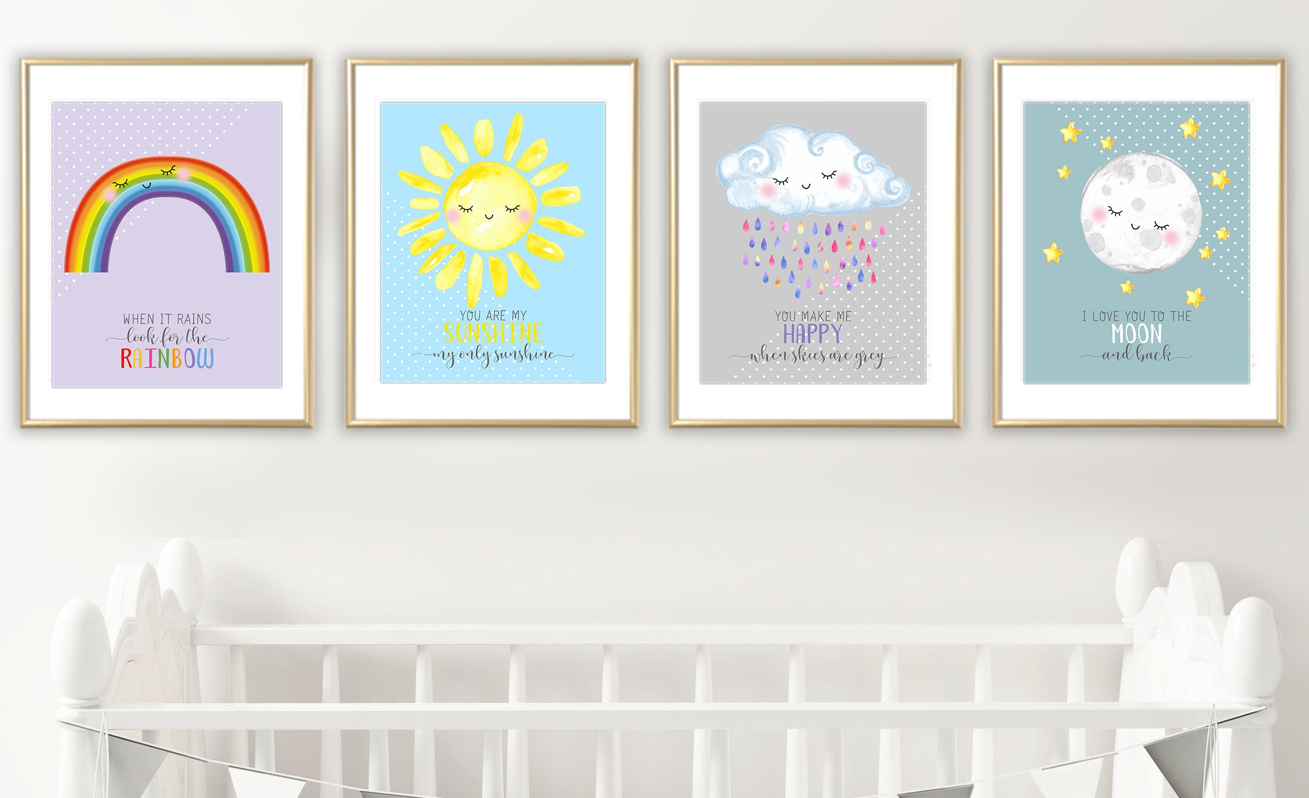 Sun Nursery Wall Art You Are My Sunshine Neutral Nursery | Etsy