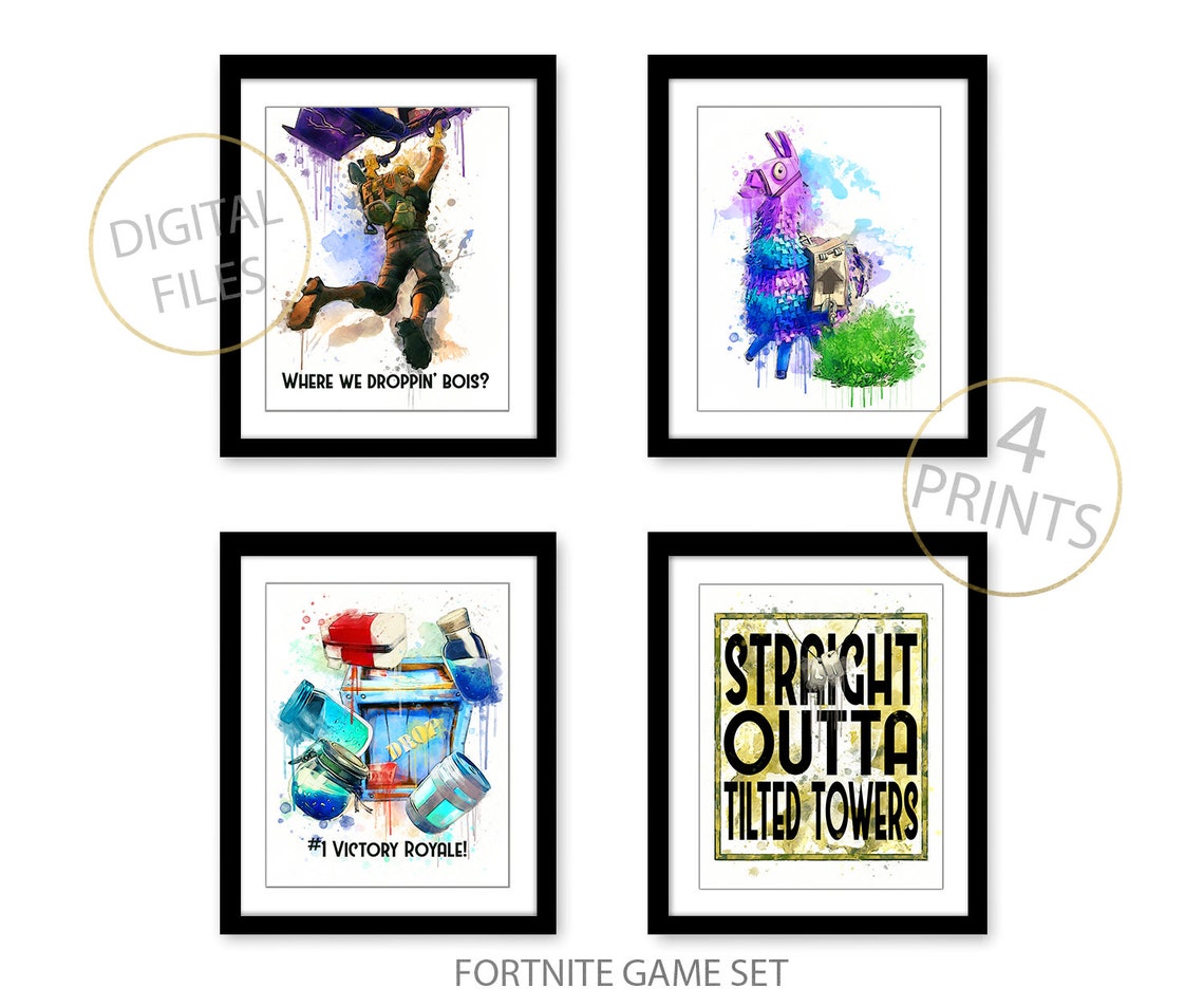 Gaming Wall Art Set of 4 Gaming Prints Set Video Game Print Etsy