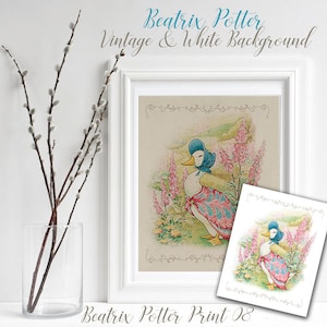 Beatrix Potter Nursery Print 08, Jemima Puddle-Duck, Playroom / Nursery Decor, Beatrix Potter Art, Beatrix Potter Print, Baby Shower Girl