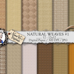 Weave Digital Paper, basket weave, digital paper, woven backgrounds, textile textures, Scrapbooking weave pattern, photo organic back drops